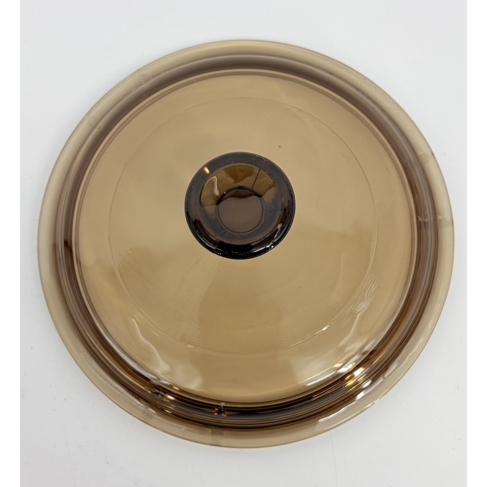 Vision Ware Amber V-1-C Replacement Lid Corning Pyrex‎ 6 3/8" Glass